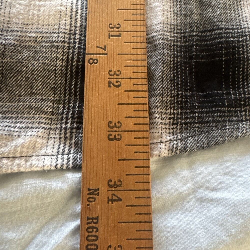Plaid Flannel Shirt 3XL Embroidered Skull Rose Black White  Long Sleeve Nova Men - Picture 15 of 16
